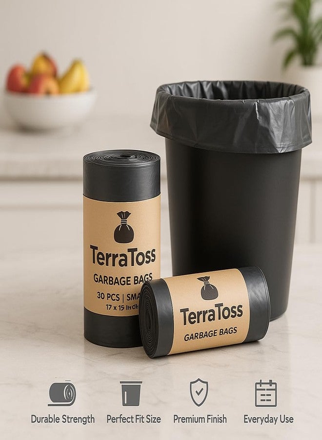 TerraToss Garbage bags small size [60 Pcs,17X19 inches] | Dustbin Bags [Pack of 2] 30 Bags/Roll (Small) - Image 3
